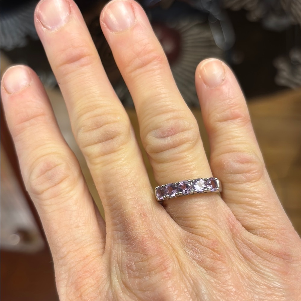 Sterling Silver and Lavender Gemstone Ring size 6